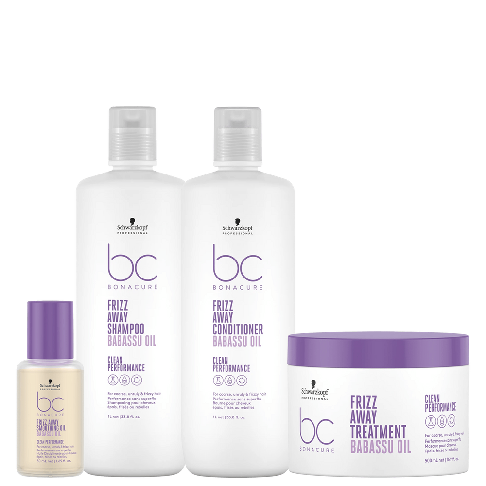 Kit Schwarzkopf Professional BC Bonacure Clean Performance Frizz Away Deep Treatment (4 Produtos)