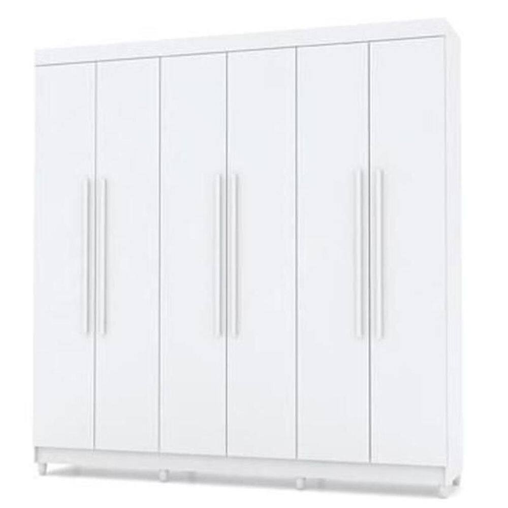 Guarda Roupa Elegance 6 Portas com 8 Pes Branco - VLR