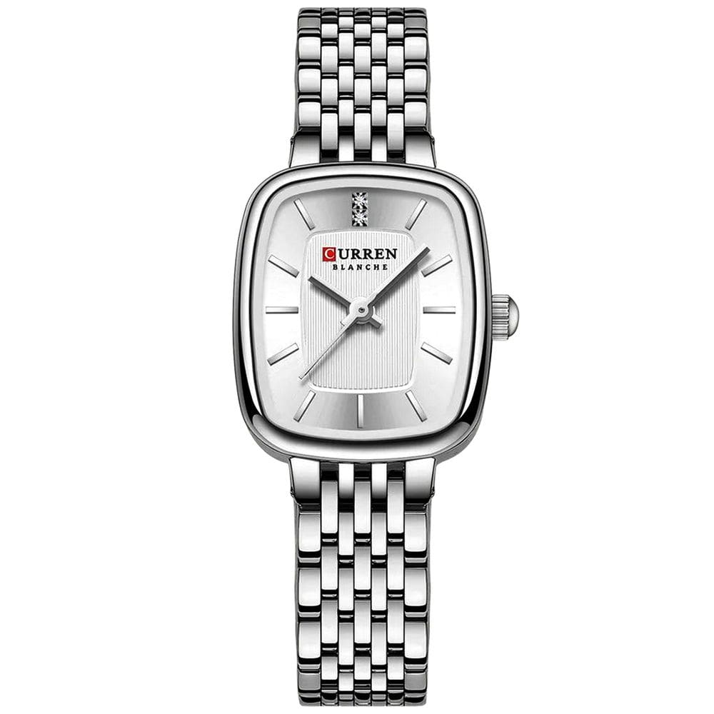 Relógio de Pulso Quartzo Feminino Design Elegante Strass Pulseira em Aço Inoxidavel