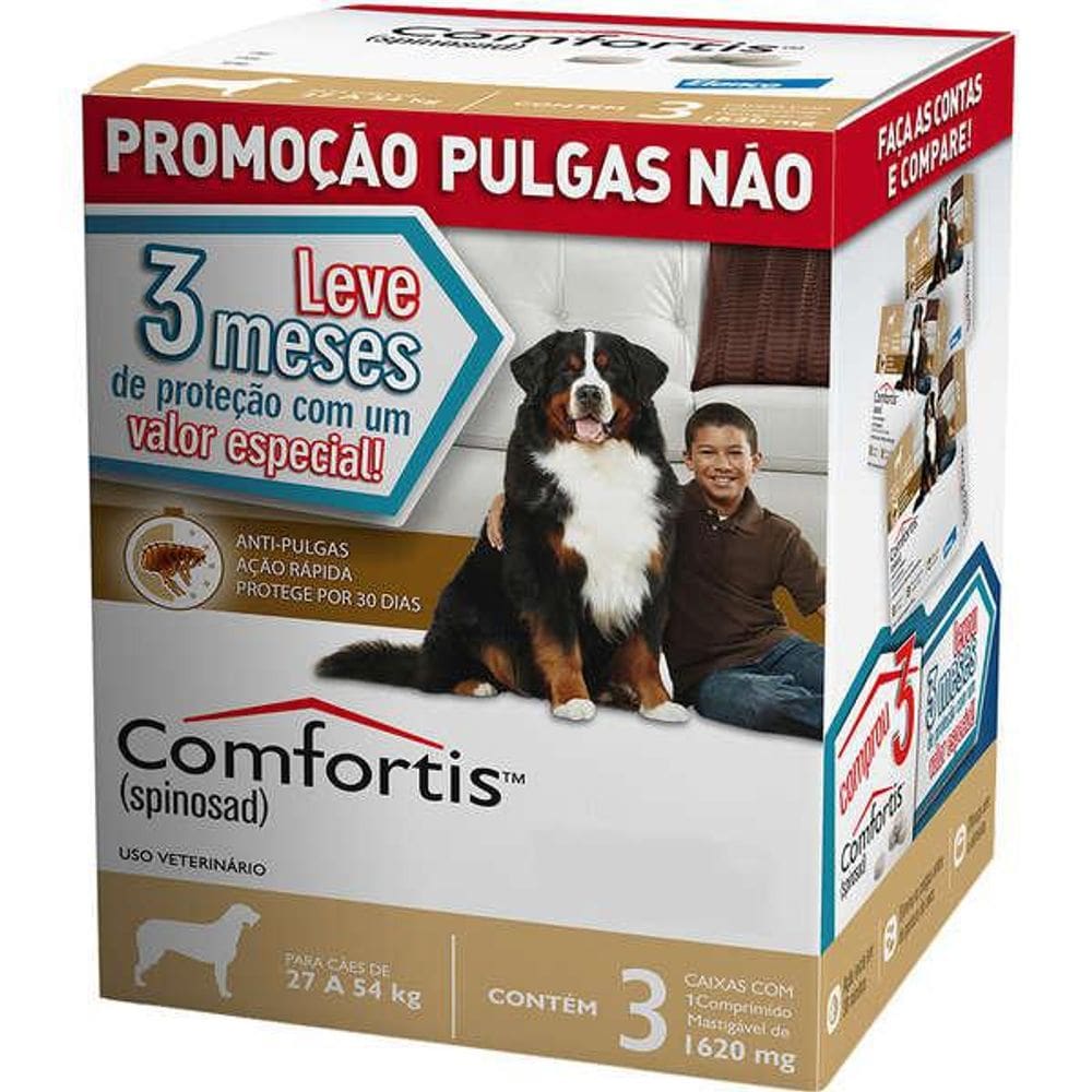 Comfortis Antipulgas Elanco 1620Mg 27-54Kg Combo 3 Meses