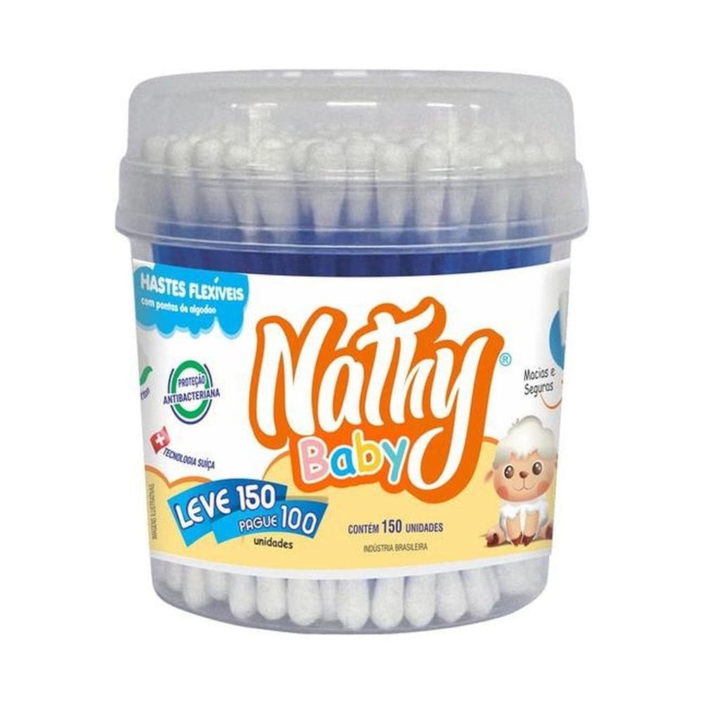 Hastes Flexíveis Proteção Antibacteriana 150 Unidades Nathy Baby