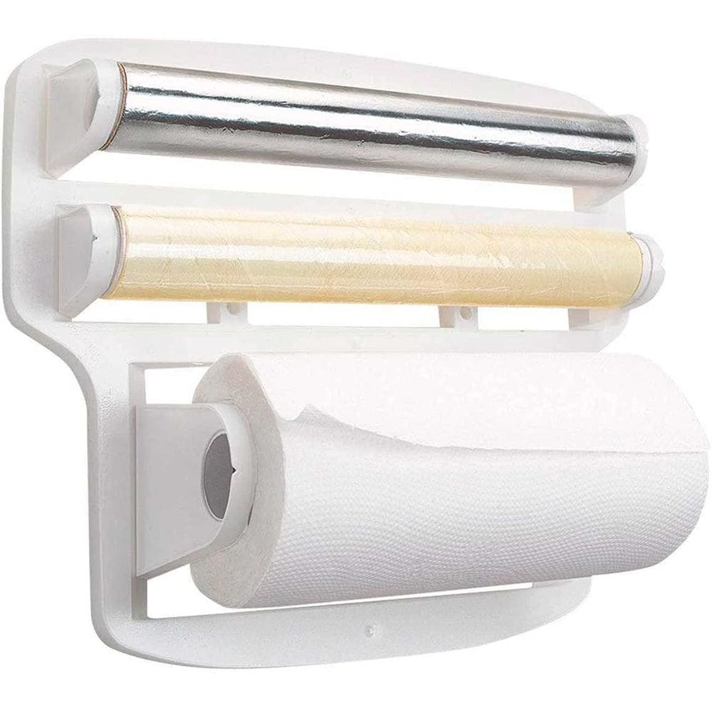 Porta Rolo Suporte Para Papel Toalha Alumínio Pratico Triplo