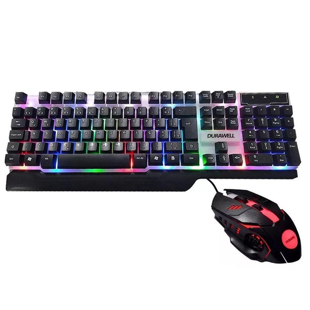 Teclado Gamer Com Mouse Iluminação Rgb À Prova D`Água Dw-550