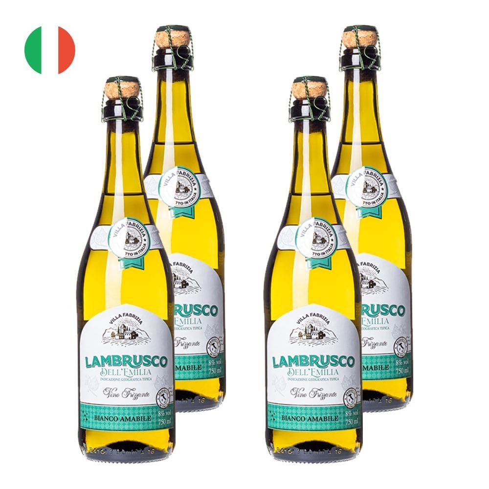 Kit 4 Vinhos Lambrusco Villa Fabrizia Amabile Branco Itália 750ml