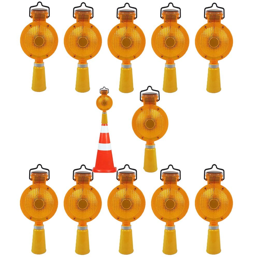 Sinalizador Viario Solar Cone Sinalizaçao Kit 11 Uni Segurança Estrada Rodovia Rua Obra Evita Acidentes