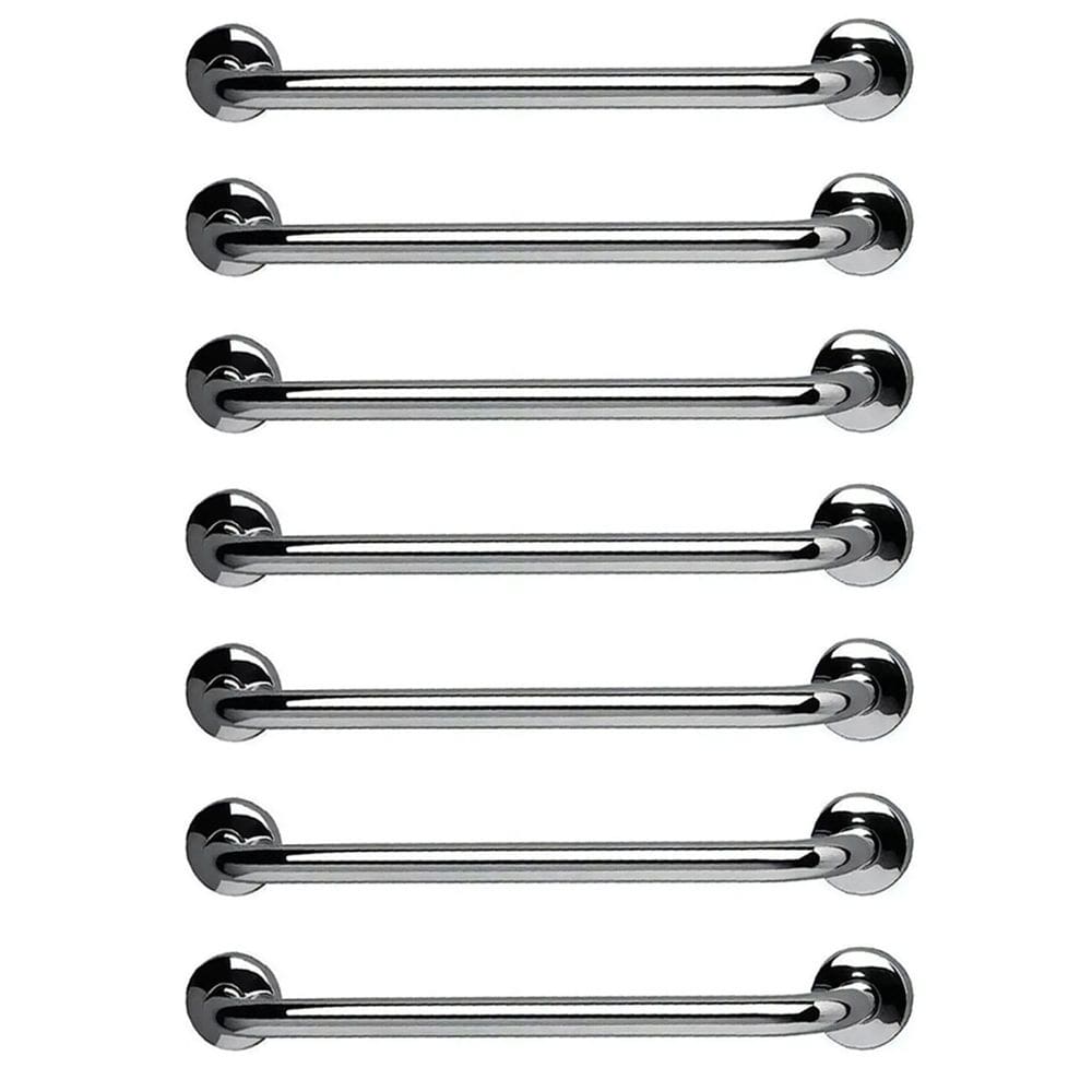 Barra de Apoio 60cm Aço Inox Kit 7 Unidades Banheiro Box Acessibilidade Gestante Idoso Segurança Suporte Escada Corrimao