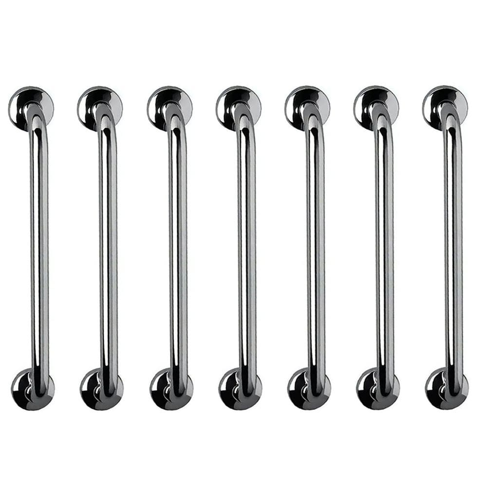 Barra de Apoio 60cmAço Inox Kit 7 Unidades Suporte Segurança Idoso Criança Gestante Corrimao Parede Banheiro Box Acessibilidade