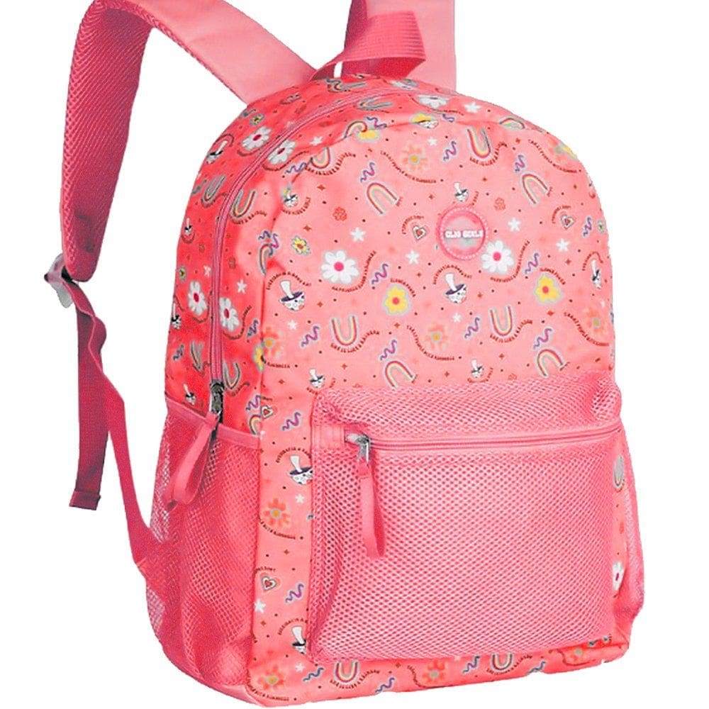 Mochila de Costas  Juvenil Flor e Arco-Iris Clio MF24069