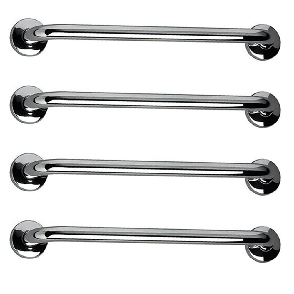 Barra de Apoio 60cm Inox Kit 4 Unidades Banheiro Acessibilidade Idoso Cadeirante Deficiente Suporte Segurança Corrimao Escada