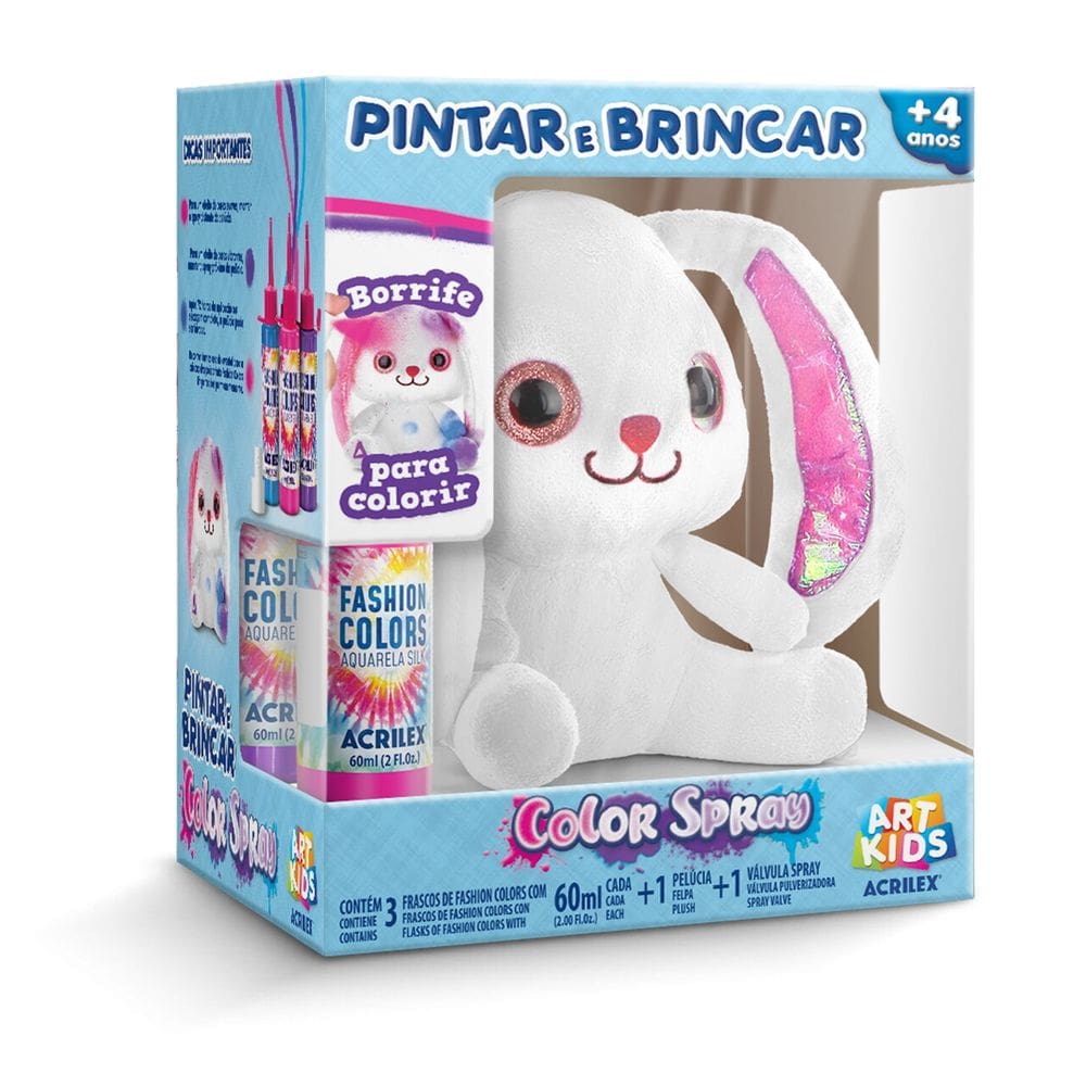 Pelucia Para Pintar E Brincar Borrife Para Colorir Acrilex