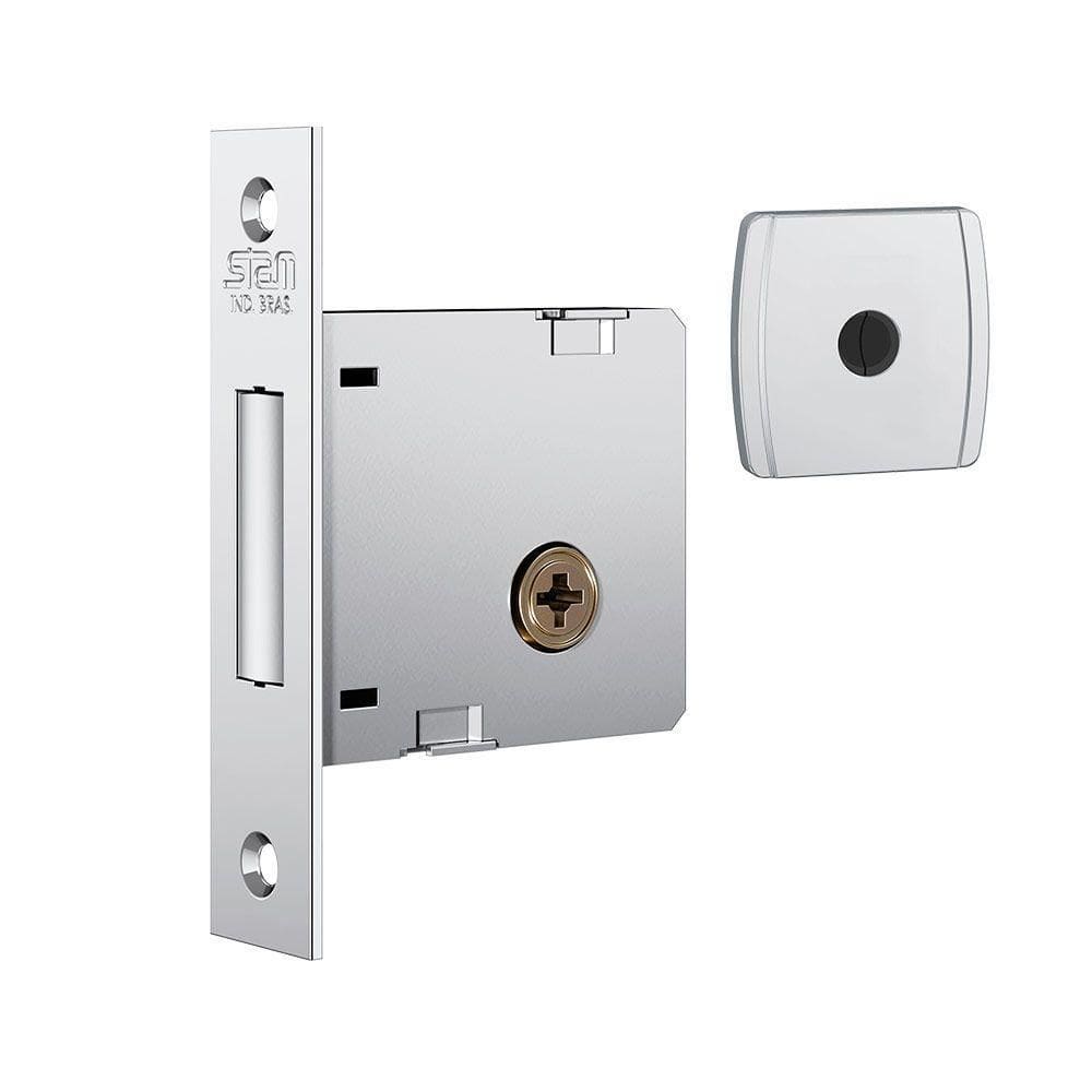 Trava De Segurança Stam Tetra 1004 Simples Quadrada-2 Inox