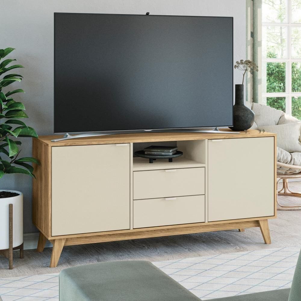 Rack Para Tv Kappesberg 2 Portas 2 Gavetas Itapuã/argila