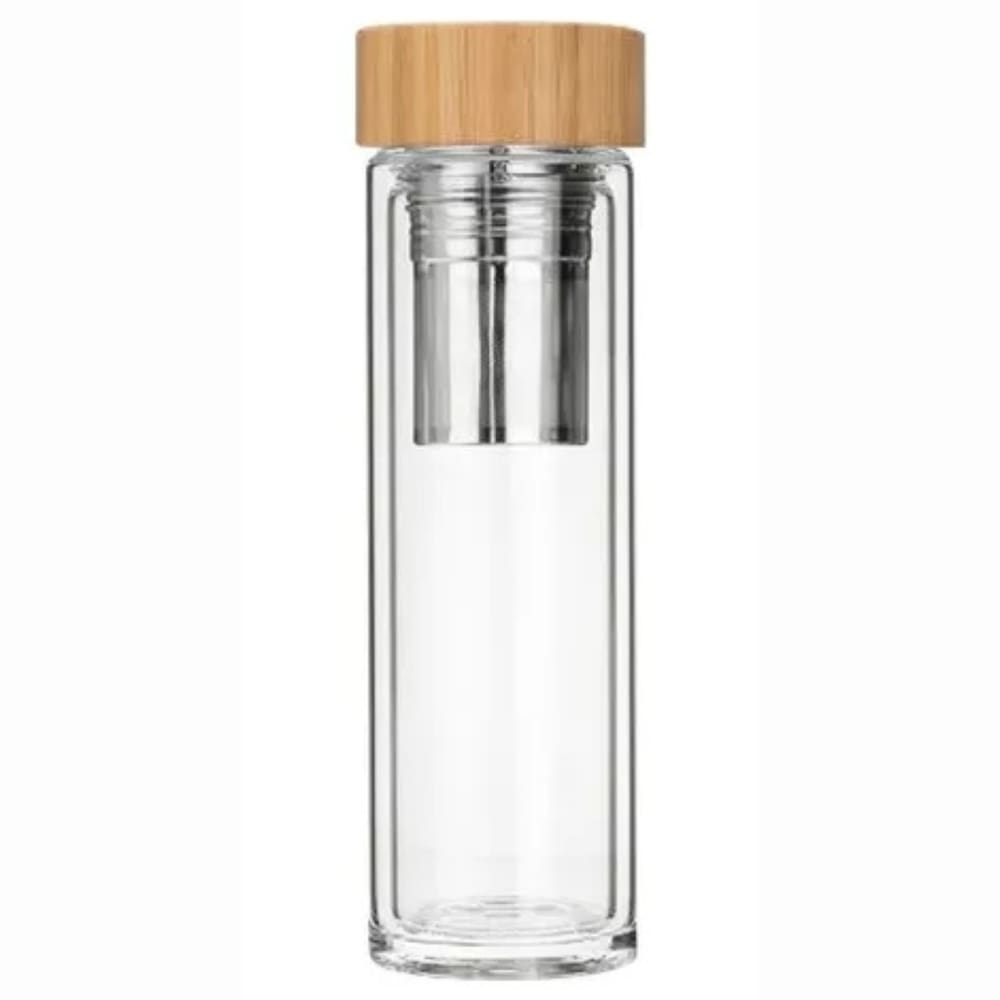 Garrafa De Vidro Duplo 450Ml Com Infusor Para Chá Ah Natu