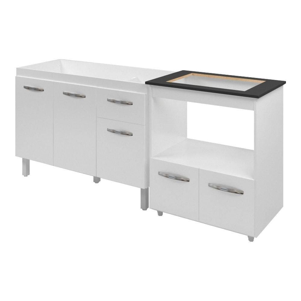 Armário 120 Cm Com Balcão Cooktop Branco