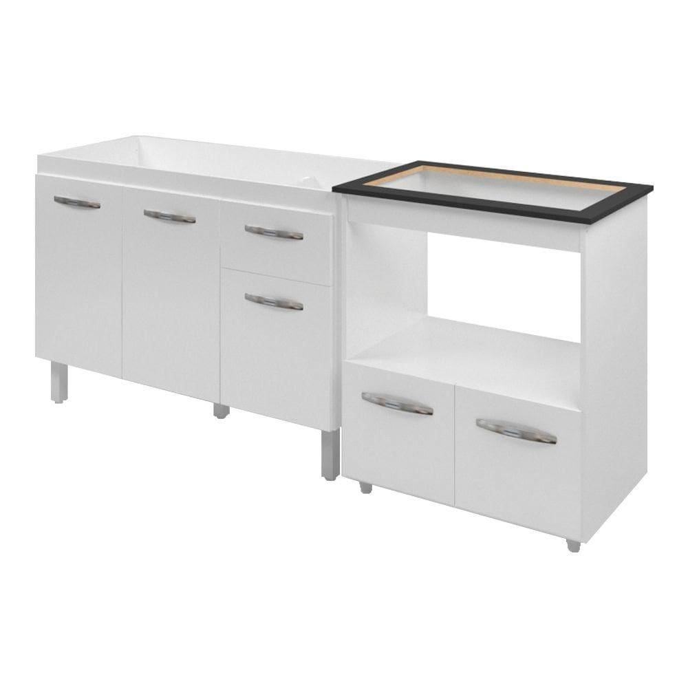 Armário 120 Cm Com Balcão Cooktop Branco