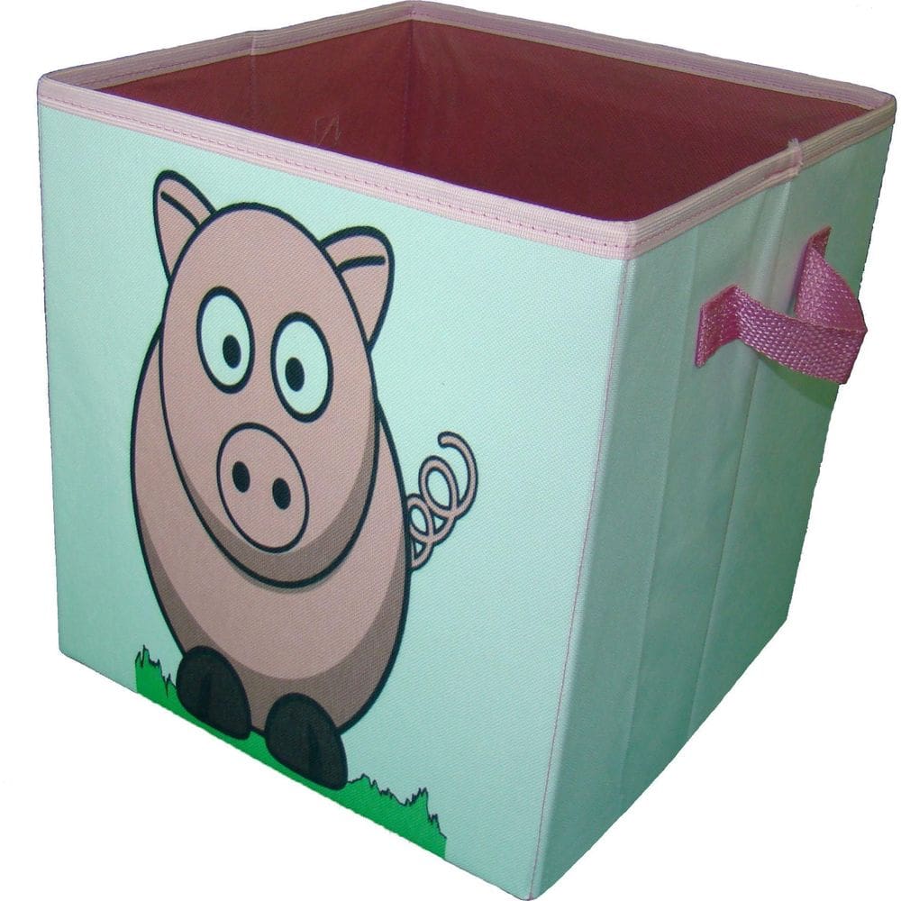 Caixa Organizadora De Brinquedos Estampada 28X30X28Porquinho