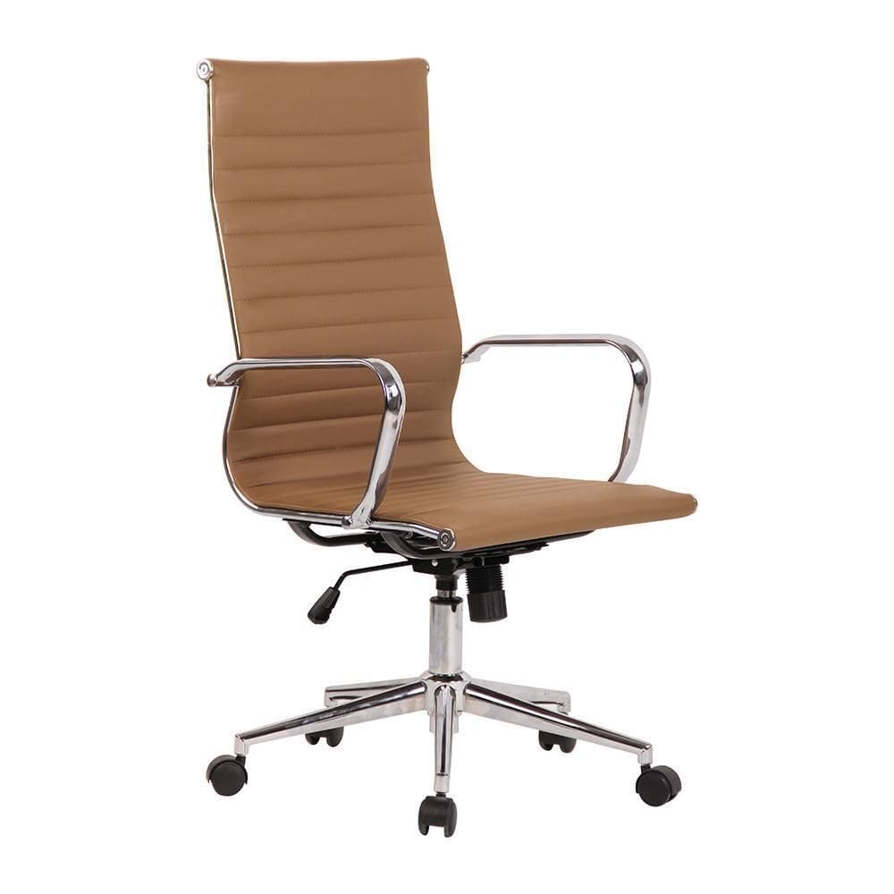 Cadeira De Escritório Office Sevilha Pu Alta Marrom Rivatti