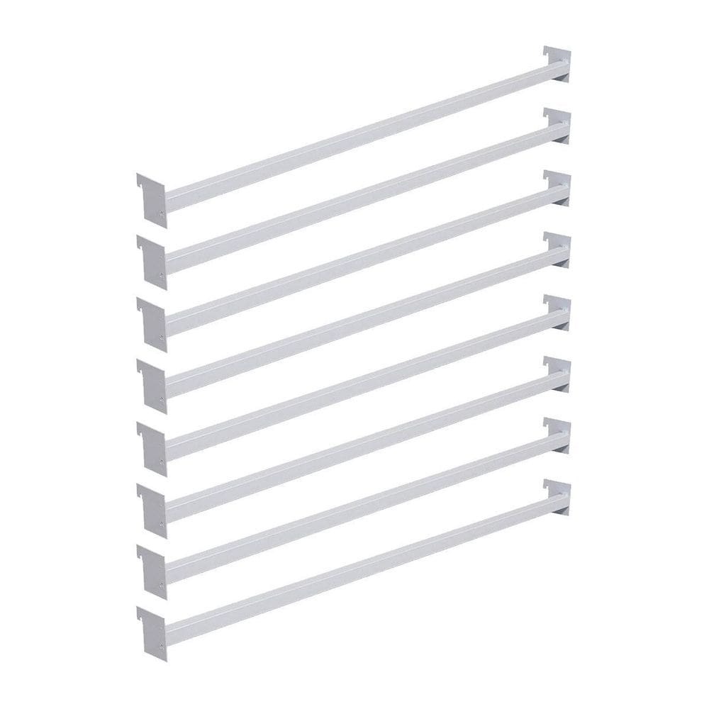 Kit 8 Réguas De Aço Carbono 91Cm Branco Para Gôndola