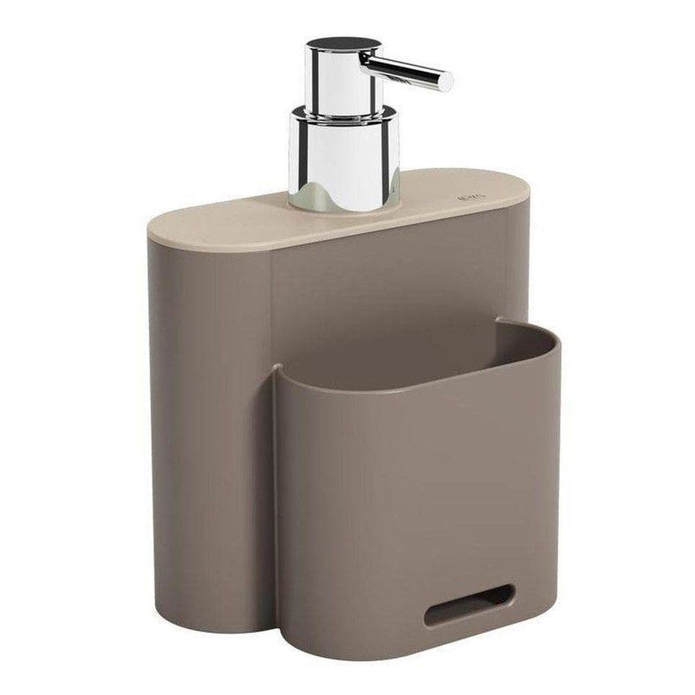 Dispenser Detergente E Bucha 500Ml Flat Coza Cinza