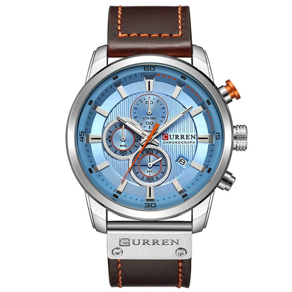Relógio Curren Technos 8291 para homens azul e prata
