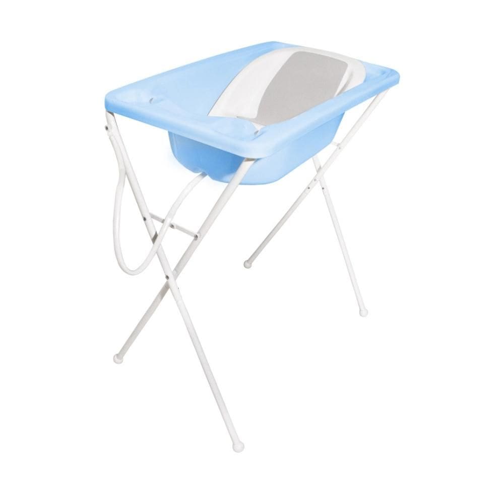 Banheira Bebê Galzerano  Acqua Trio Azul com Suporte Redutor