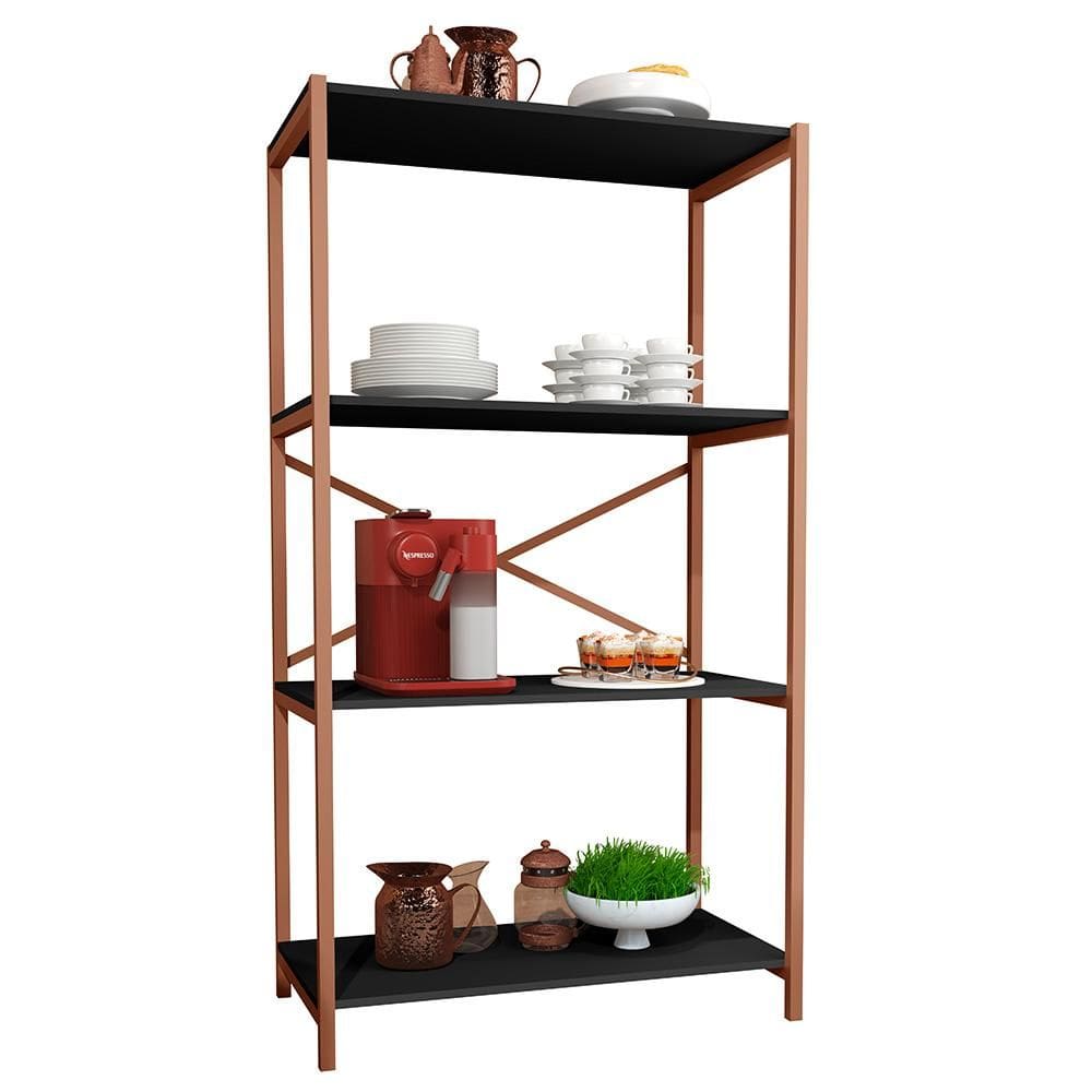 Estante Armário Steel 90cm Estilo Industrial com Pés em Aço