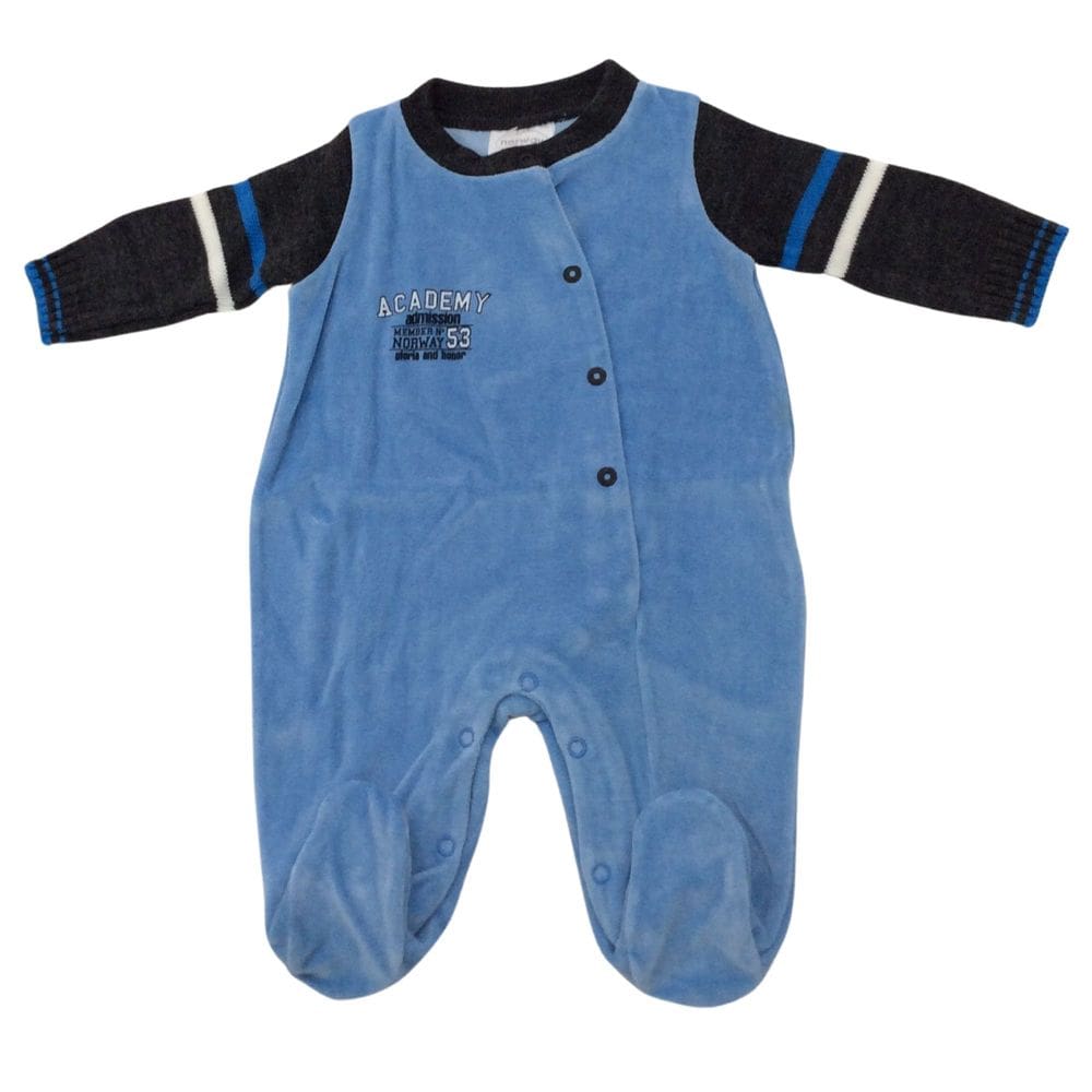 Macacão Plush bebe masc Noruega Azul
