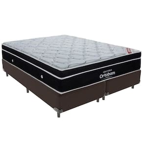 Cama Box Marrom E Colchão Elegant Molas Ensacadas King Ortobom