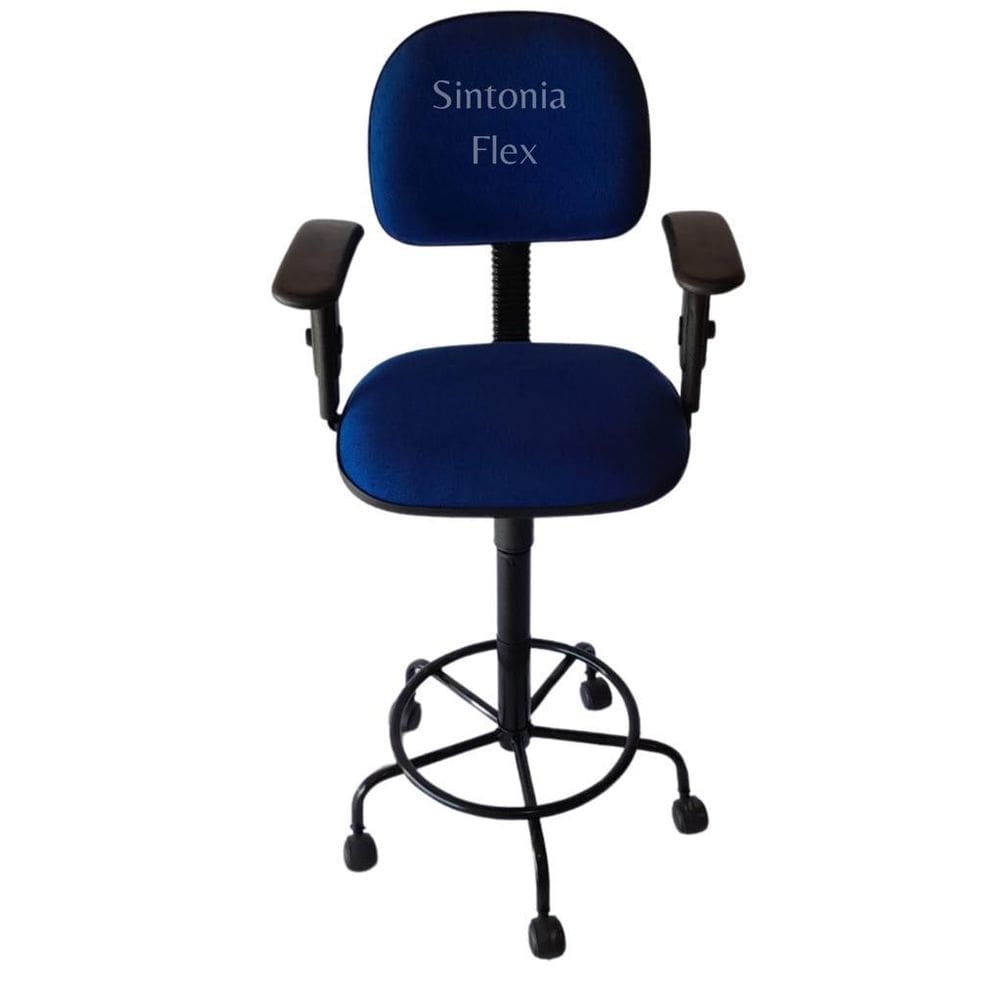 Cadeira Secretaria Caixa Alta Braço Regulagem Altura Estrela