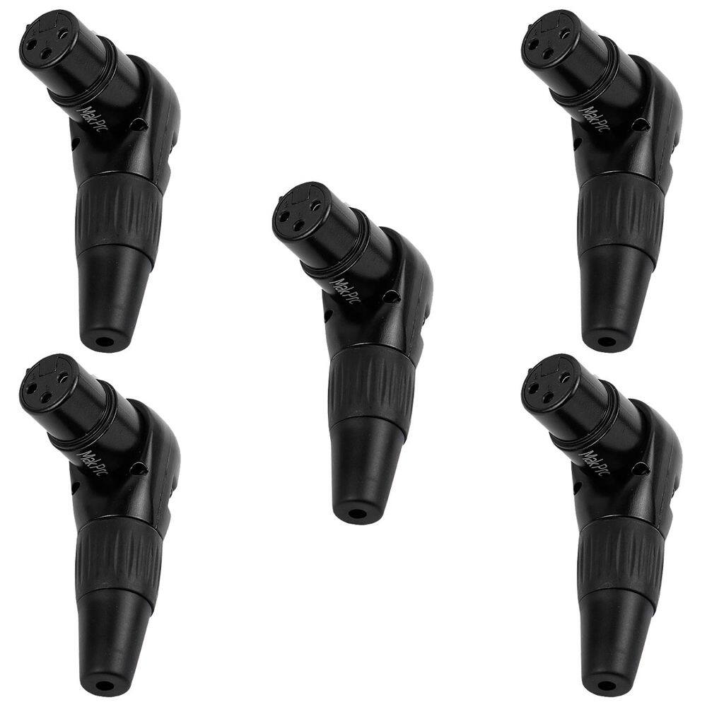 Kit C/ 5 Conectores Xlr Fêmea 90 Graus Mak Pro Mk-Xlr-Fsl