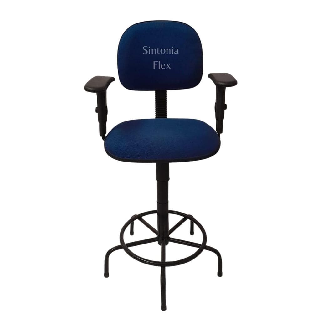 Cadeira Secretaria Caixa Alta Braço Regulagem Altura A Gás