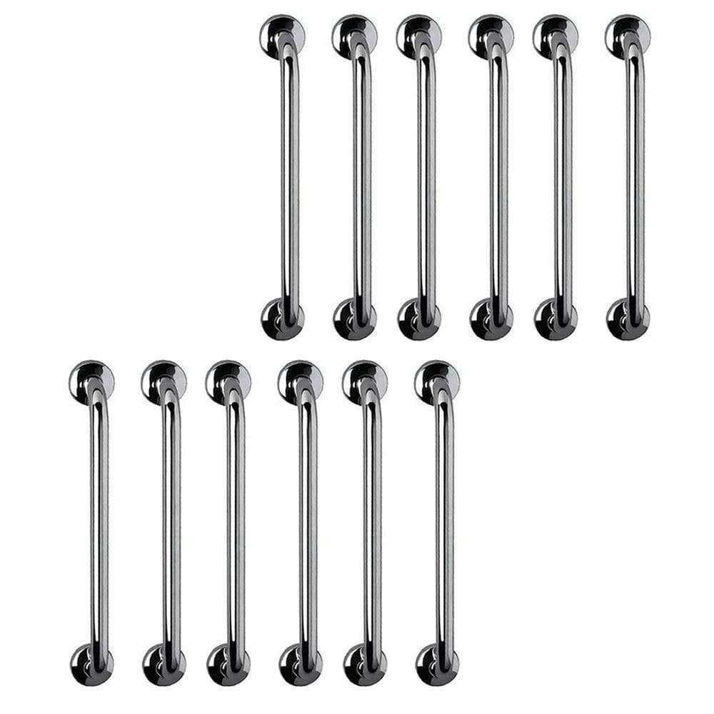 Barra de Apoio 60cm Aço Inox Kit 12 Unidades Acessibilidade Suporte Idoso Criança Gestante Banheiro Box Segurança Corrimao Escada Evita Acidente