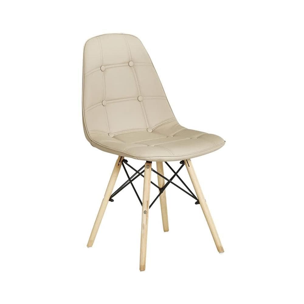 Cadeira De Jantar Eiffel Botone Pu Nude Rivatti