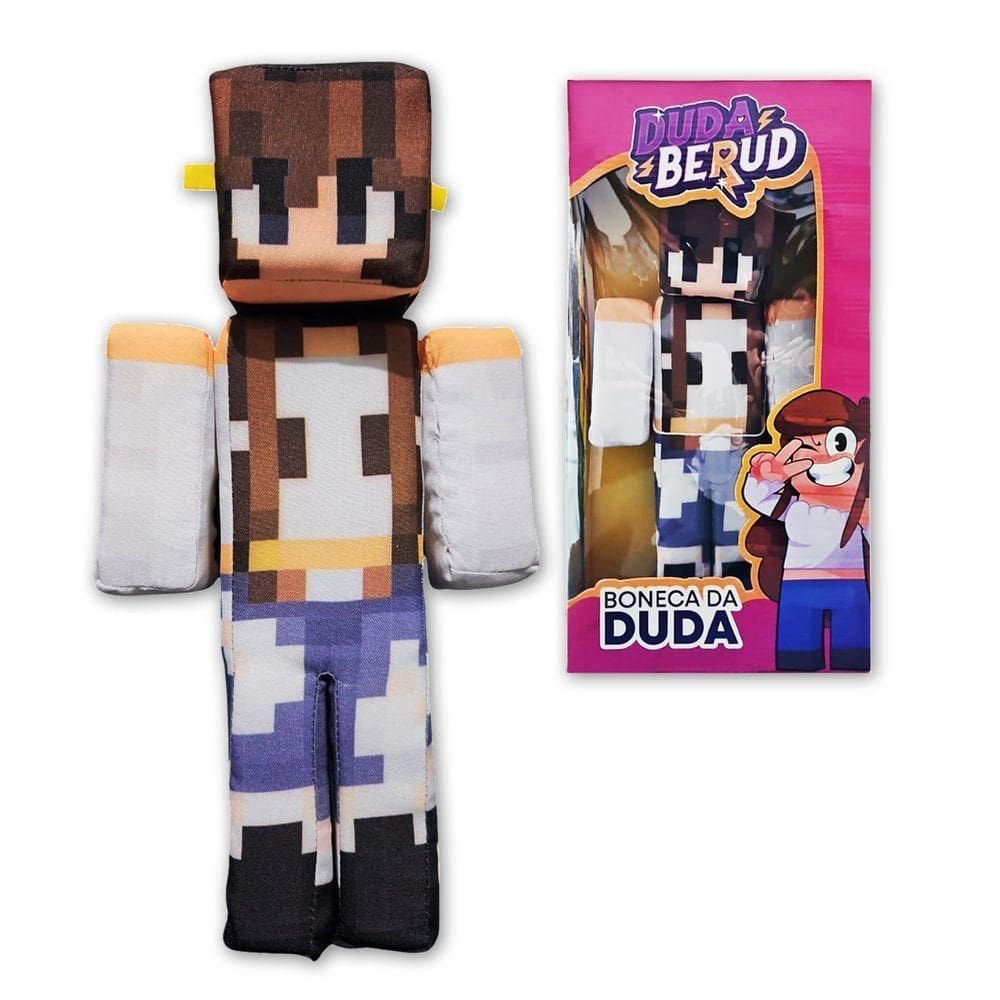 Boneco Minecraft Pelúcia Streamer Youtuber Duda Berud