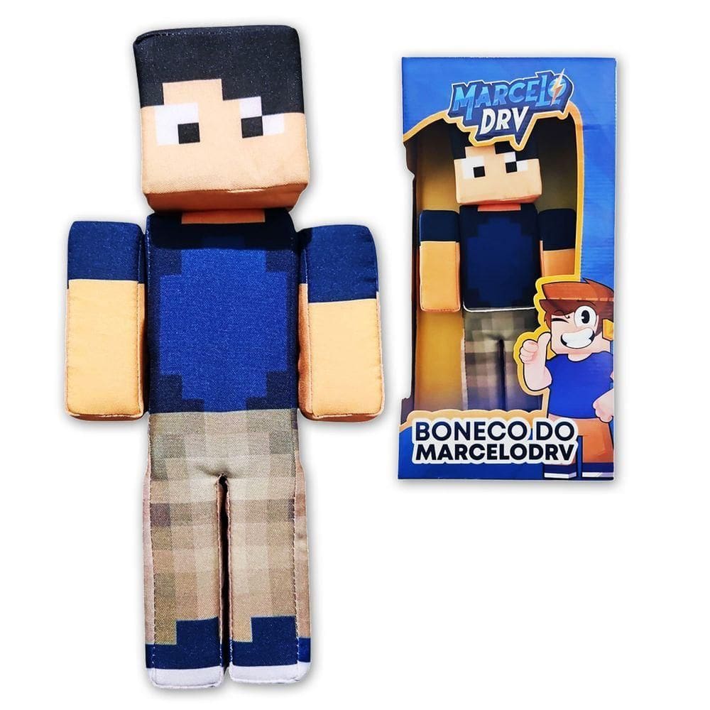 Boneco Minecraft Pelúcia Streamer Youtuber Marcelo Drv
