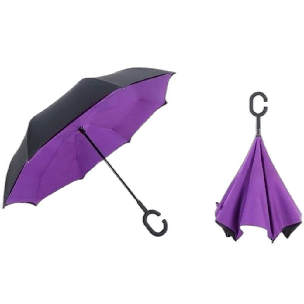 Guarda Chuva Invertido Roxo Dupla Camada