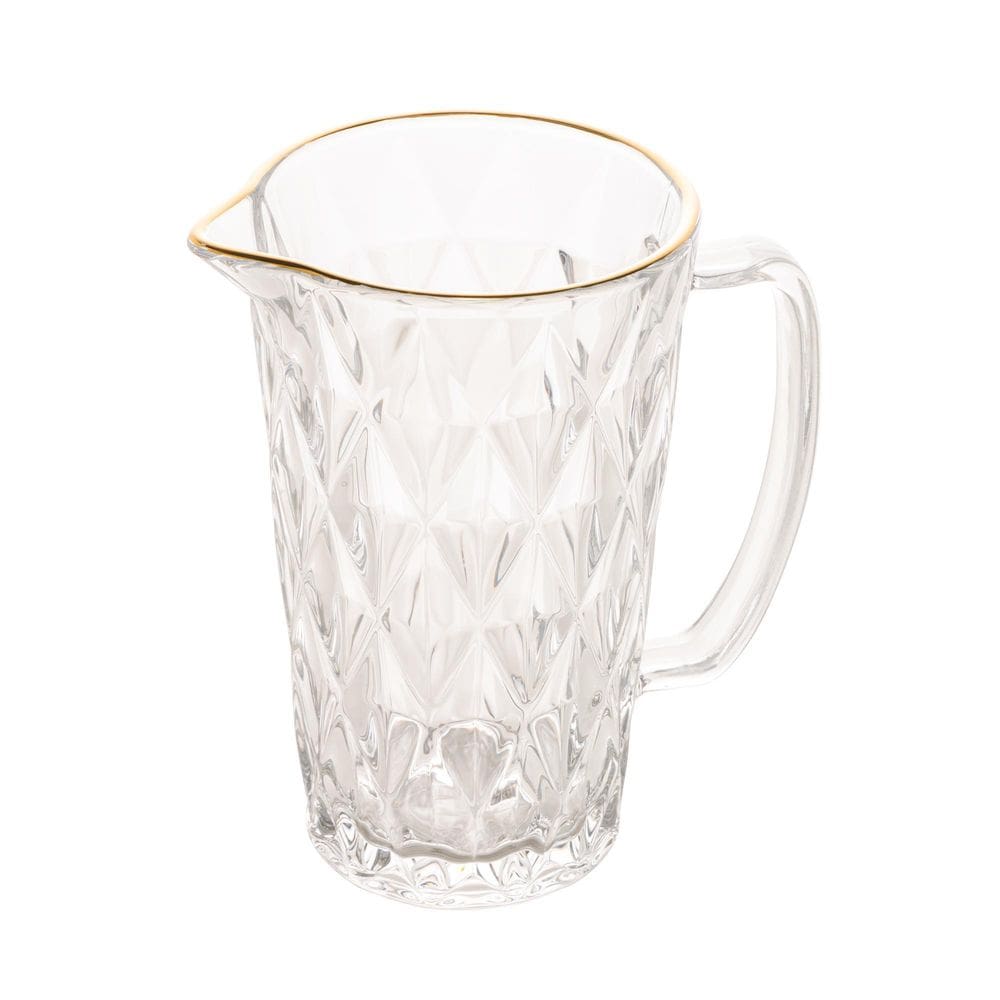 Jarra De Vidro Com Fio De Ouro Diamond Transparente