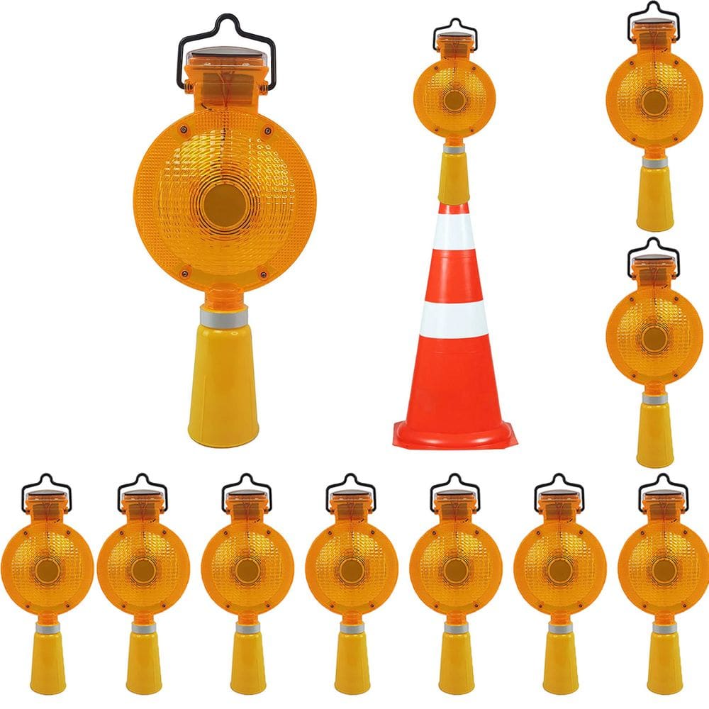 Sinalizador Viario Solar Cone Kit 11 Uni Iluminaçao Segurança Rodovia Estrada Rua