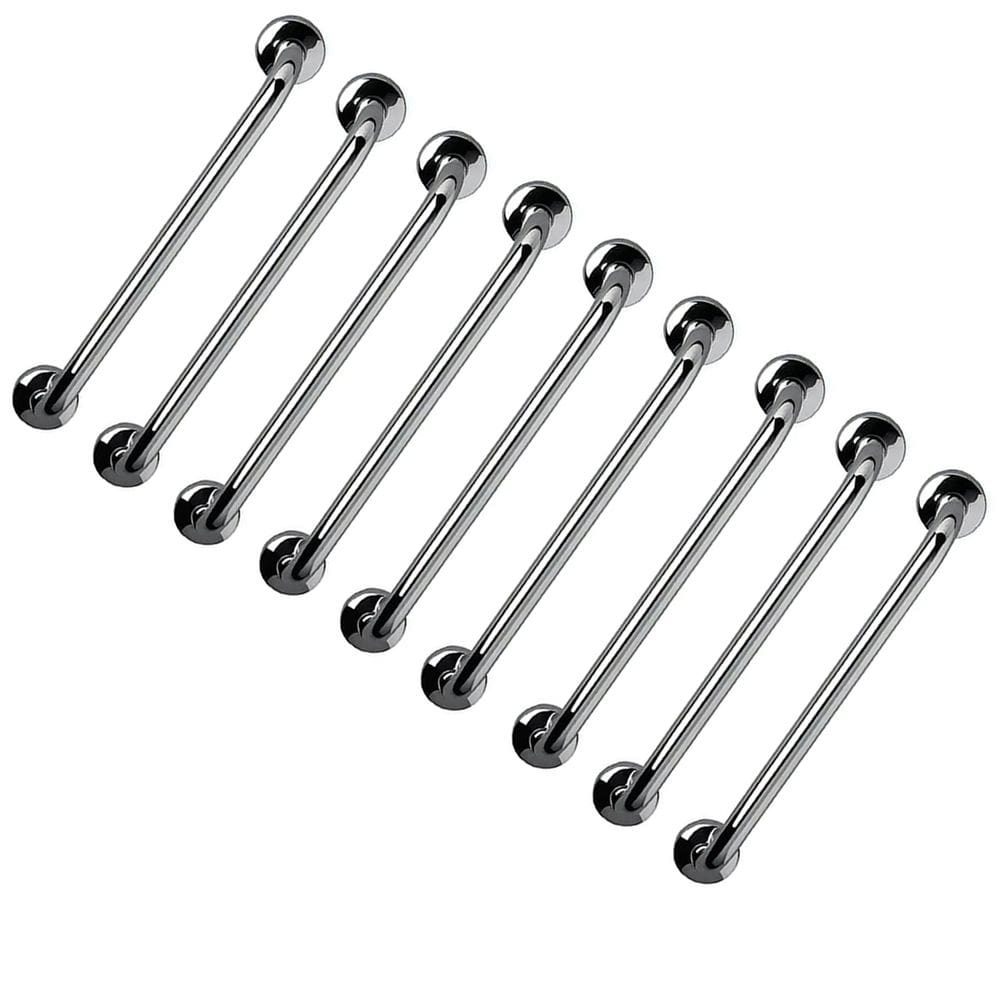 Barra de Apoio Aço Inox 60cm Kit 9 Unidades Banheiro Box Idoso Cadeirante Deficiente Acessibilidade Corrimao Segurança Suporte