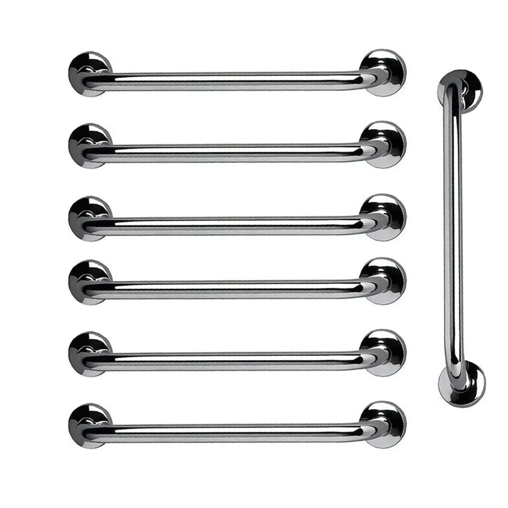 Barra de Apoio 60cm Aço Inox Kit 7 Unidades Segurança Banheiro Box Idoso Criança Cadeirante Gestante Acessibilidade Suporte Resistente