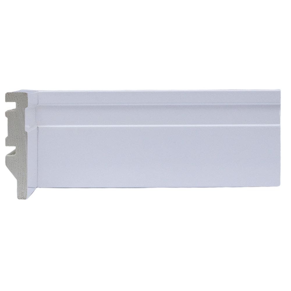 Rodapé de Poliestireno 7cm X 15mm Frisado 2,4 Metro Linear - caixa com 2,4 m - Branco
