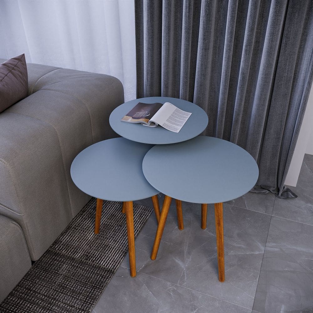 Trio Mesa de Canto 56cm X 45cm X 45cm Cristal
