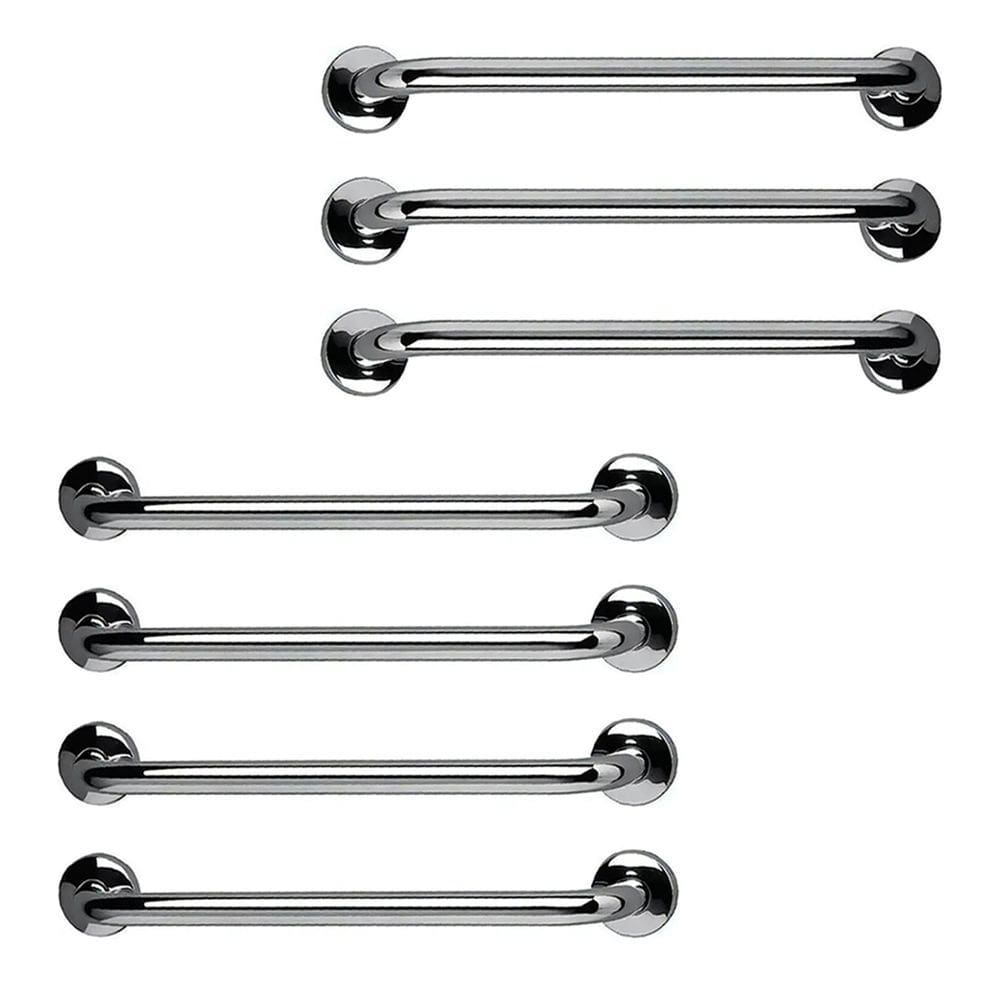 Barra de Apoio Inox 60cm Kit 7 Unidades Segurança Banheiro Box Criança Idoso Gestante Suporte Corrimao Acessibilidade
