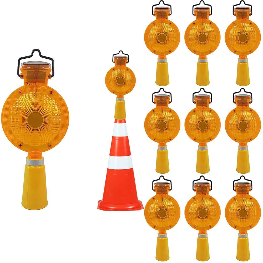 Sinalizador Viario Solar Cone Sinalizaçao Kit 11 Uni Rua Estrada Rodovia Iluminaçao Evita Acidentes