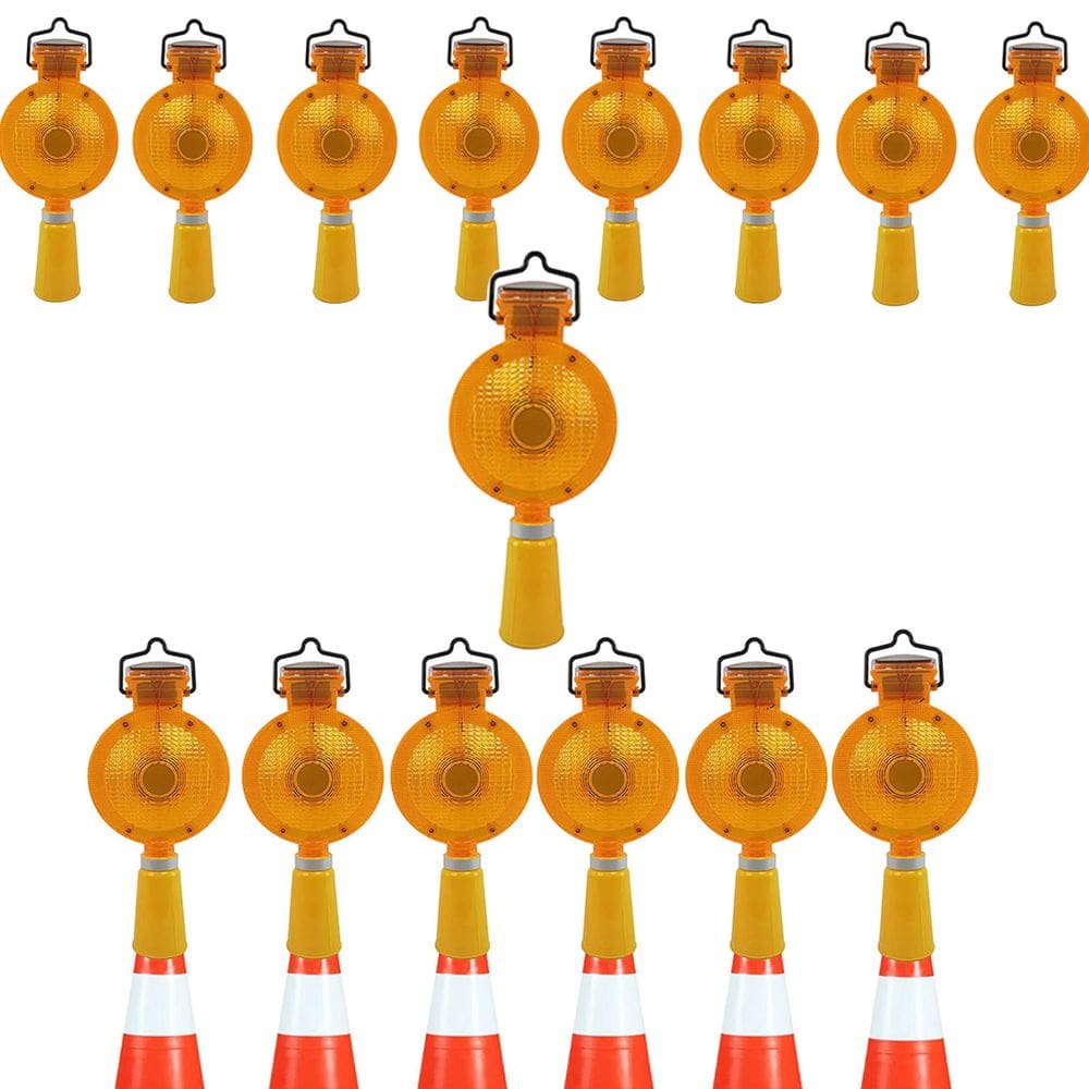 Sinalizador Viario Solar Cone Kit 15 Uni Sinalizaçao Rua Pista Estrada Rodovia Fiscalizaçao