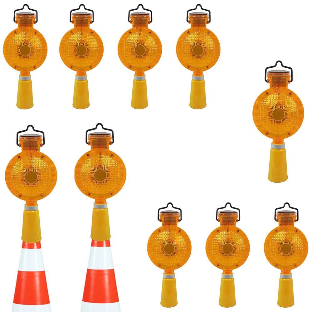 Sinalizador Viario Solar Sinalizaçao Kit 11 Uni Cone Obra Pista Estrada Rua Iluminaçao