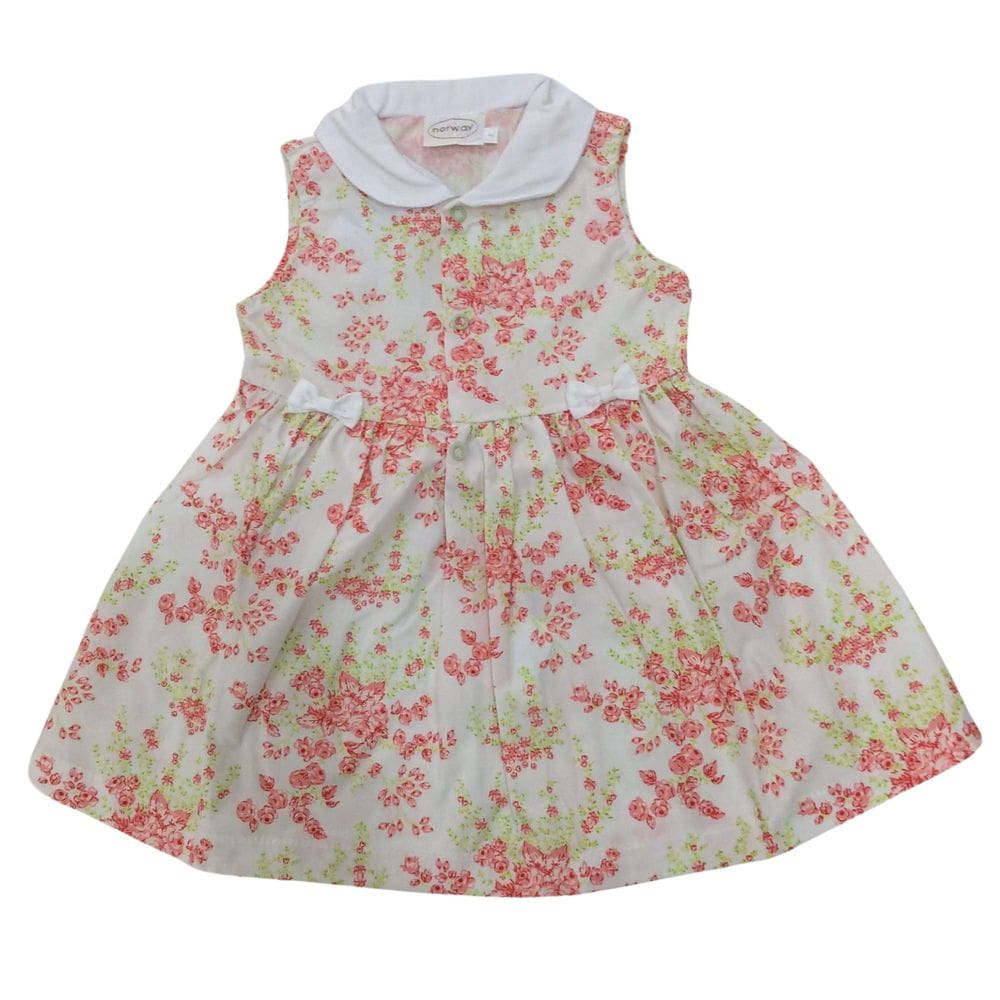 Vestido Infantil Noruega Off White Floral