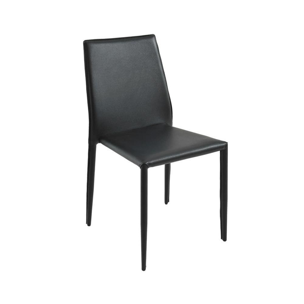 Cadeira De Jantar Amanda Pvc Preta Rivatti Kit 6 Unidades