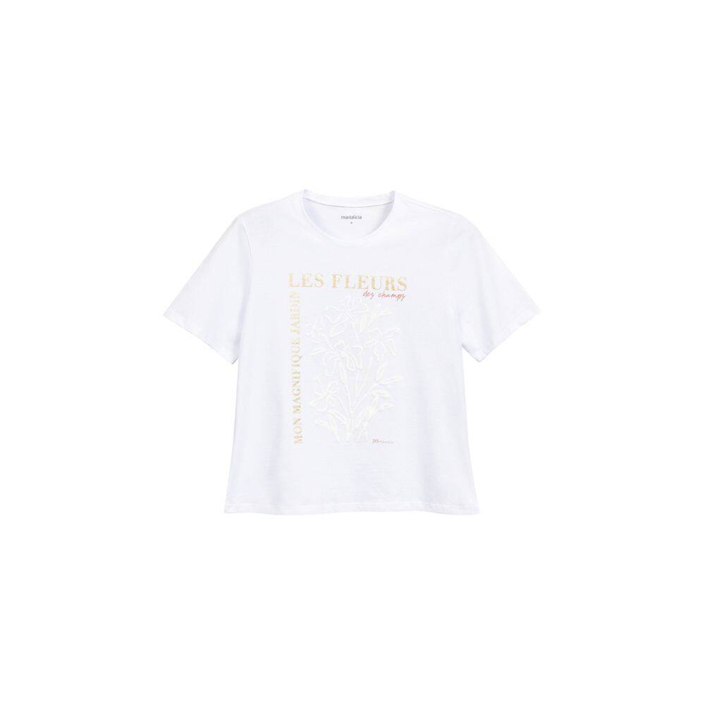 Blusa Manga Curta Meia Malha Marialicia Ref. 183684