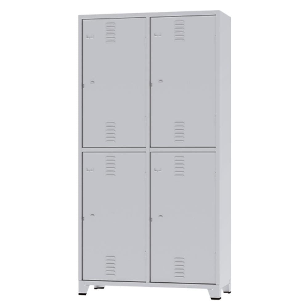 Roupeiro De Aço 4 Portas Para Cadeado Insalubre Com Sapateiro Cinza - Amapa